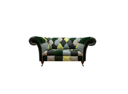 Mehrfarbig Modern Sofa Couch Zweisitzer Textil Wohnzimmer Sitzmöbel Chesterfield