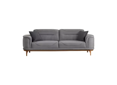Modernes Graues Sofa Hochwertiges Textil für ein Wohnzimmer Neu