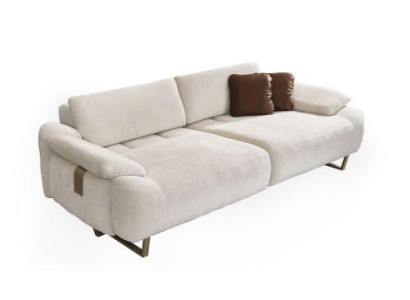 Weißes Stoffsofa Moderner Wohnzimmer Dreisitzer Luxus Polstercouchen