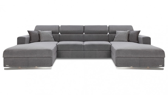 Wohnlandschaft Bettfunktion Stoff Ecksofa U-Form Couch Design Polster Textil Neu