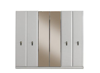 Weißer Kleiderschrank 4-türiger Holzschrank Designer Schlafzimmer Möbel