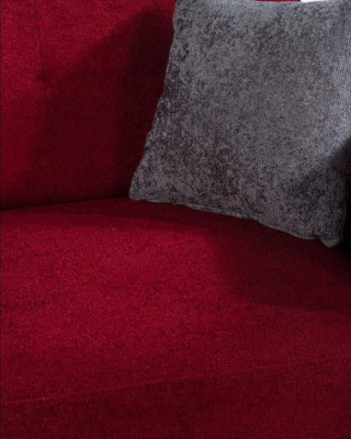 Moderner Sofa 3 Sitzer Textil Burgund Couch Polster Dreisitzer Rote
