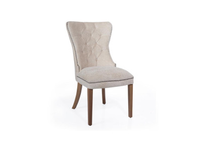 Beiger Esszimmer Holz Stuhl Polster Lehnstühle Klassische Designer Möbel