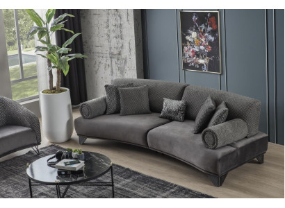  Luxus Sofa Dreisitzer 3 Sitzer Sofas Wohnzimmer Gebogene Couch Stoff Design Neu