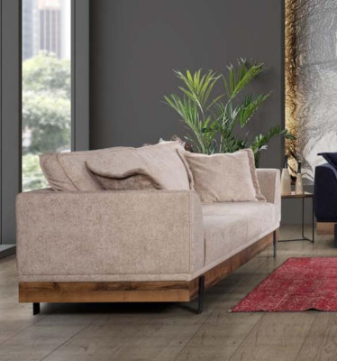 Sofagarnitur 331 Sitz Sofas Couch Polster Holz Sitzcouch Textil