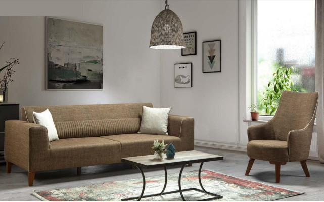 Wohnzimmer Sofa 3 Sitzer Couch Dreisitzer Polster Stoffsofa Textil