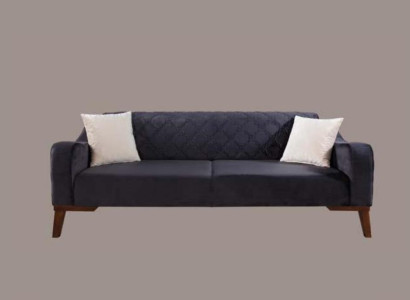 Elegante Schwarz Dreisitzer Couch Sofa Wohnzimmer Sitzmöbel Samt