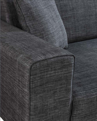 Schwarz Sofa 3 Sitzer Textil Couch Dreisitzer Polster Möbel