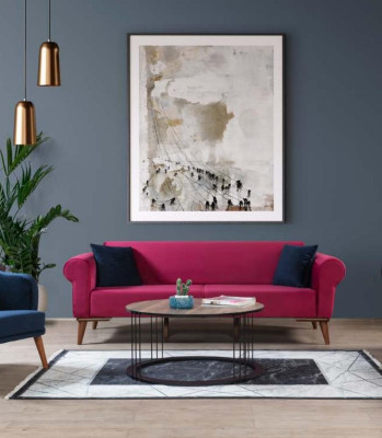 Designer Sofa 3 Sitzer Big Couch Dreisitzer Textil Polster Möbel