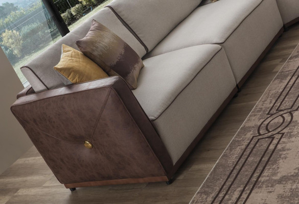 Zweisitzer Sofa Luxus 2 Sitzer Sofas Sitz Wohnzimmer Modern Polyester Stoff Neu