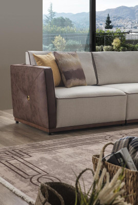 Zweisitzer Sofa Luxus 2 Sitzer Sofas Sitz Wohnzimmer Modern Polyester Stoff Neu