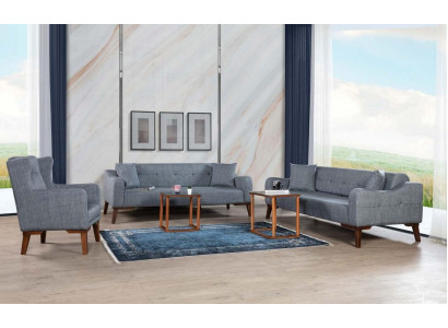 Sofagarnitur 3+3+1 Sitz Komplette Garnitur Sofa Sessel Textil 3 tlg