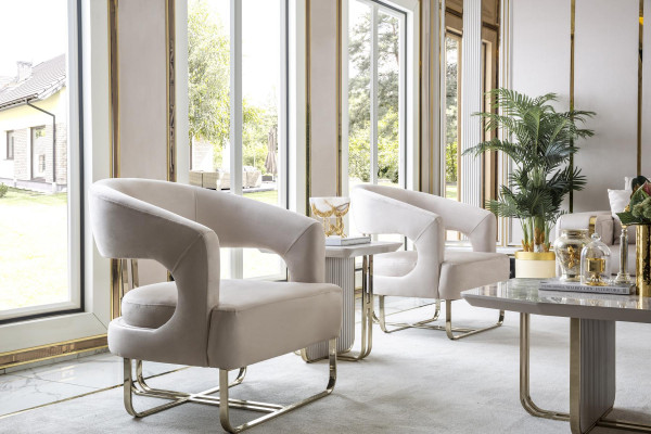 Sessel Beige Wohnzimmer Design Elegantes Möbel Modern 1 Sitzer Sessel Schön Neu