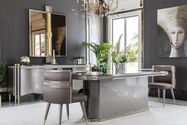 Spiegel Gold Wohnzimmer Stil Modern Möbel Wandspiegel Design Elegantes Neu