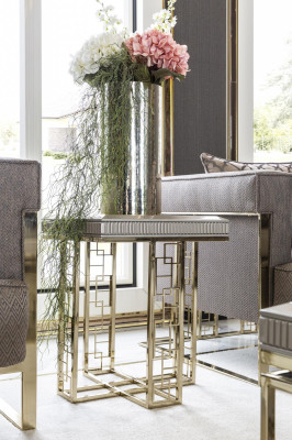 Beistelltisch Grau Modern Holz Design Wohnzimmer Möbel Luxus Elegantes Tisch 