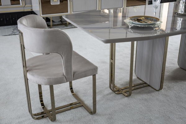 Esstisch Weiß Tisch Luxus Esszimmer Stil Elegantes Schön Metall Modern