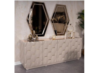 Kommode Schubladen Holz Sideboard Spiegel 3tlg Massiv Kommoden Wohnzimmer Neu