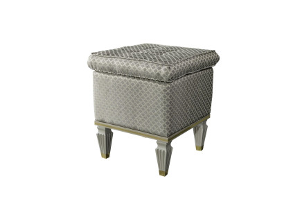 Hocker Grau Polster Bank Fußhocker Schlafzimmer Ottomane Sitzhocker Sitzpouf