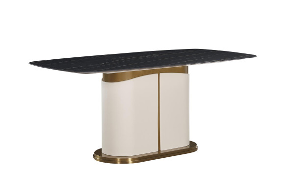 Designer Esstisch Luxus Esszimmer Tische Polster Holz Leder Tisch Ovale Möbel