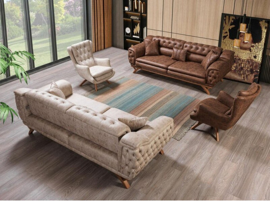 Wohnzimmer Sessel Design Couch  Textil  Luxus Polster Sitzer Neu Modern