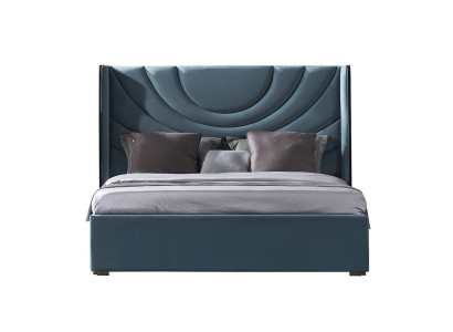 Wunderschönes Doppelbett mit gepolstertem Kopfteil im modernen Stil 