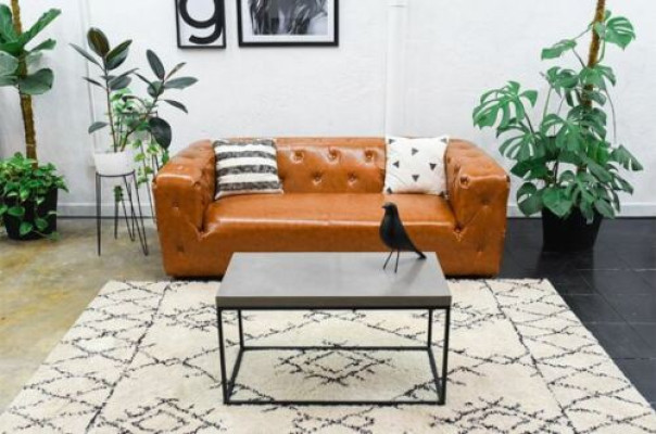 American Style Chesterfield Sofa Couch Leder Polster Dreisitzer Braun