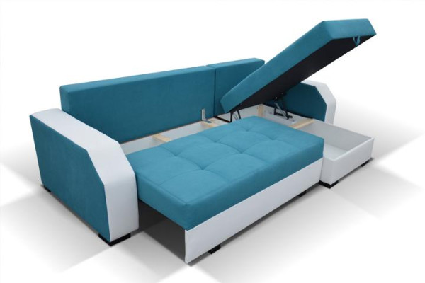 Design Ecksofa Bettfunktion Couch Leder Textil Polster Sofas Couchen Sofa Aris