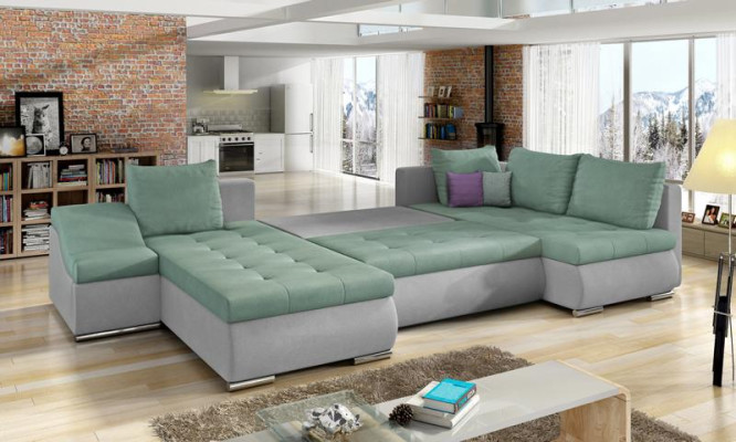 XXL Big Wohnlandschaft Couch Polster Ecksofa Sofa Couchen Sofas Textil Garnitur