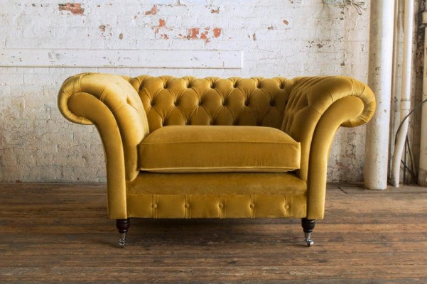 Sitz Polster Klassische Sofa Chesterfield 1 Sitzer der Premium Fernseh Sessel