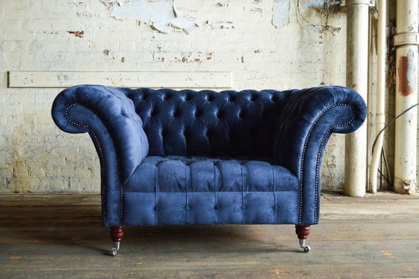 Sessel 1 Sitzer Sofa Polster Sofas Design Luxus Stoffsofas Chesterfield Textil