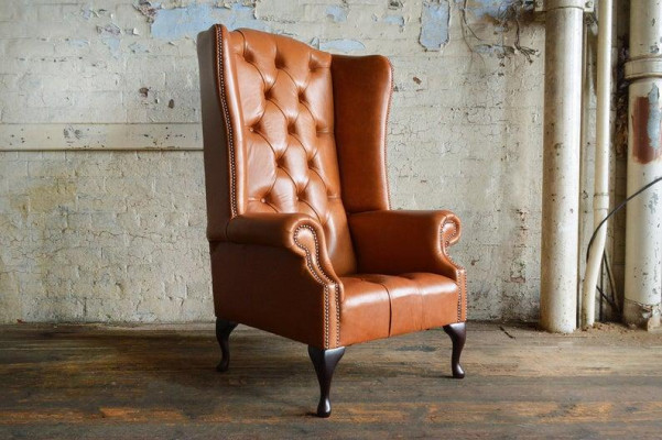 Luxus Ohrensessel Sessel 1 Sitzer Sofa Couch Leder Textil Polster Chesterfield