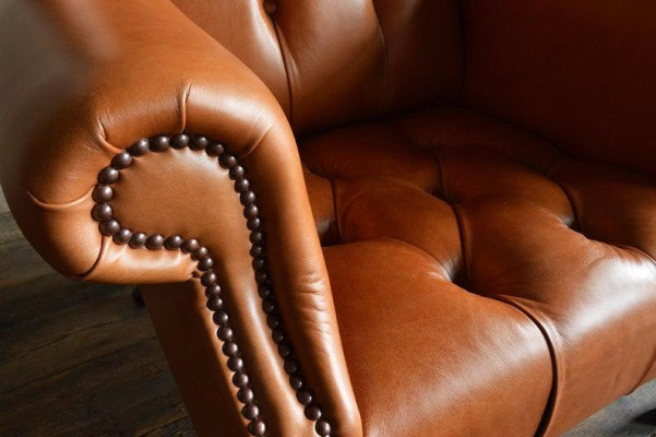 Luxus Ohrensessel Sessel 1 Sitzer Sofa Couch Leder Textil Polster Chesterfield