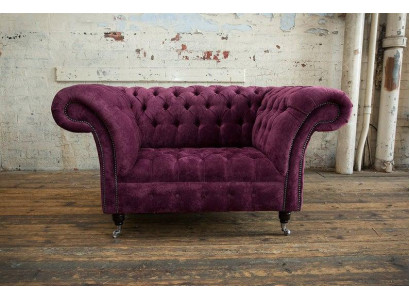 Polstermöbel Sessel 1 Sitzer New Premium Class Luxusstoffe Polster Chesterfield