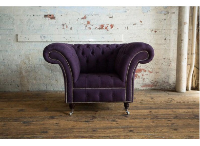 Lila Chesterfield Couch Sofa Polster 1 Sitzer Couchen Sitz Garnitur Sofas Neu