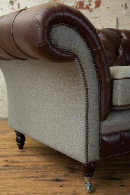 Sessel 1 Sitzer Relax Polster Fernseh Chesterfield Textil Sofa Couchen Braun Neu