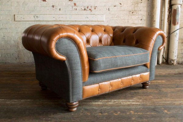 New Luxuriöse Polster Luxus Class Klassische Chesterfield-Sessel 1 Sitzer Weiche