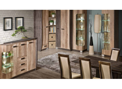 Hochschrank  Glas Schrank Vitrinen Regal Wohnzimmer Möbel Regale design Vitrine