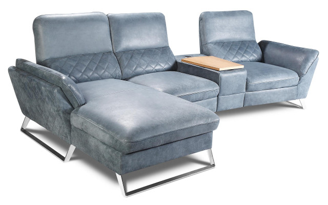 Heim Kino Sofa Couch Polster Leder Couchen Sofas Eck Garnitur Relax Fußstützen