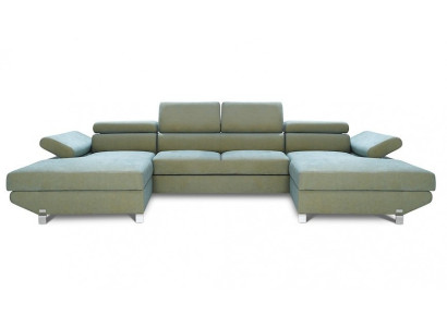 Wohnlandschaft Ecksofa U-Form Sofa Couch Design Couch Textil Modern Polster Neu