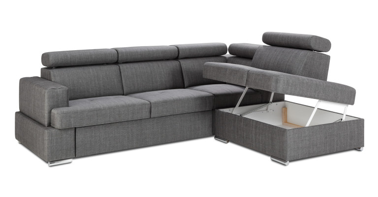 Bettfunktion Stoff Ecksofa L-Form Sofa Couch Design Couch Polster Textil Modern