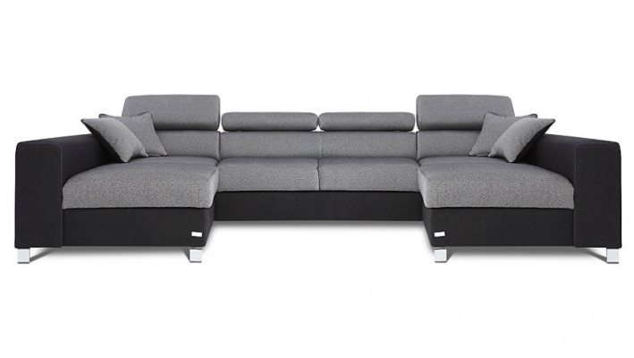 Wohnlandschaft Bettfunktion Stoff Ecksofa U-Form Sofa Couch Design Couch Textil