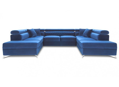 Wohnlandschaft Bettfunktion Stoff Ecksofa U-Form Couch Design Polster Textil Neu