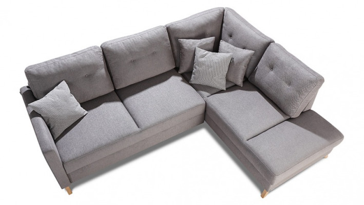 Ecksofa Stoff L-Form Bettfunktion Couch Design Polster Textil Eck Bettkasten Neu