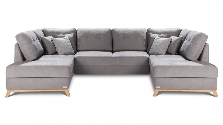 Wohnlandschaft Ecksofa Stoff U-Form Bettfunktion Couch Design Polster Textil Eck