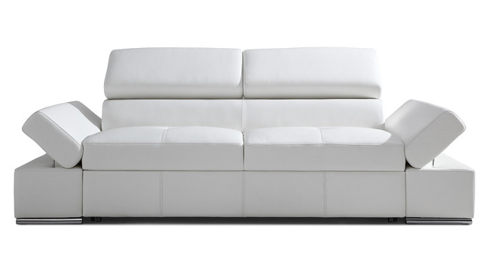 Bettfunktion 100% Italienisches Leder 2 Sitzer Couch Design Polster Modern Neu