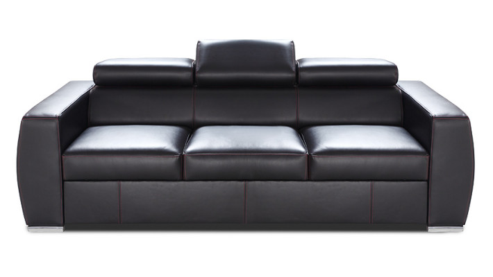 Leder Sofa 3 Sitzer Bettfunktion Design Polster Modern 100% Italienisches Leder