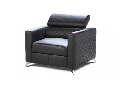 Sessel Designer Stuhl Polster Relex 100% Italienisches  Leder Lounge 1 Sitzer