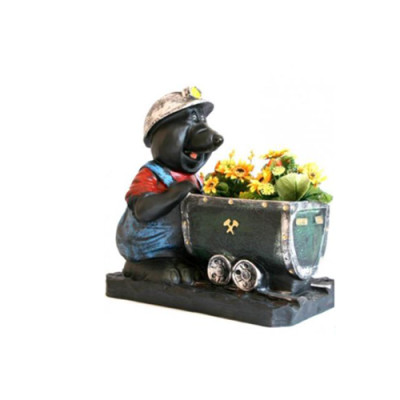 Blumentopf  Maulwurf Farten Deko Figur Statue Skulptur Figur Dekoration Topf Neu