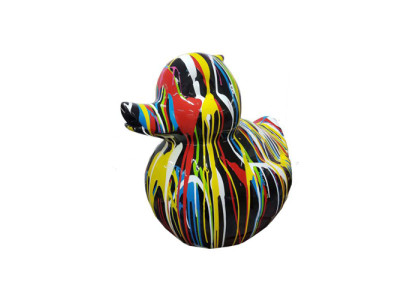 Abstrakte Deko Figur Statue Skulptur 60 cm Figuren Statuen Ente Bunt bemalt 60cm