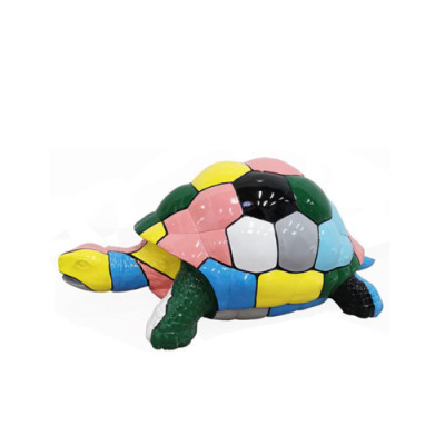 Abstrakte Designer Figur Wohnzimmer Moderne Statue Schildkröte Bunt bemalt 109cm
